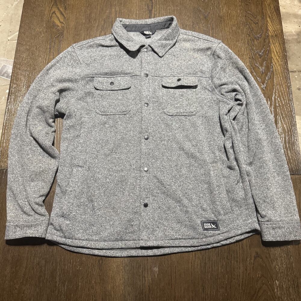 Eddie Bauer Men's Sweater Warm Fleece Shirt Jacket